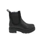 Ghete dama Lazamani 37, piele, material textil, negru