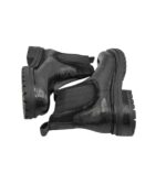 Ghete dama Lazamani 37, piele, material textil, negru - imagine 4