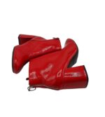 Botine dama 39, imitație de piele, rosu - imagine 4