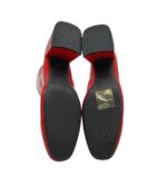 Botine dama 39, imitație de piele, rosu - imagine 5