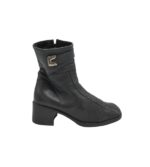 Botine dama Olympic 39, piele, negru