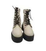 Ghete dama 38,  imitație de piele, crem - imagine 3