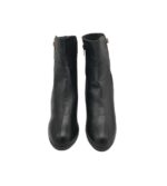 Botine dama 40, imitație de piele, negru - imagine 3