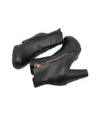 Botine dama 40, imitație de piele, negru - imagine 4