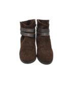 Botine dama 38, piele intoarsa, maro - imagine 3