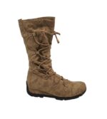 Cizme dama Lazamani 40, piele intoarsa, maro