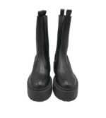 Ghete dama Edited , material textil, piele, negru - imagine 3