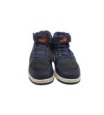 Ghete copii Puma 33, imitație de piele, negru albastru, imblanite - imagine 3