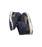 Ghete copii Puma 33, imitație de piele, negru albastru, imblanite - imagine 4