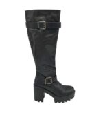 Cizme dama Catwalk 41, imitație de piele, negru