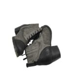 Ghete dama 38, imitatie de  piele, gri negru - imagine 4