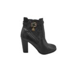 Botine dama Fatih 39, imitație de piele, piele, negru