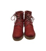 Ghete dama Tamaris 38, piele, rosu, captusite - imagine 3