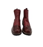 Botine dama 38, imitație de piele, rosu - imagine 3