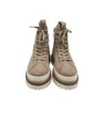 Ghete  dama Tamaris 37,  piele intoarsa, bej - imagine 3