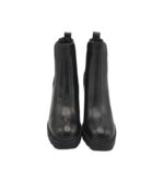 Ghete  dama Tamaris 36,  piele, material textil, negru - imagine 3