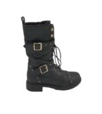 Ghete dama Graceland 38, imitatie de piele, negru