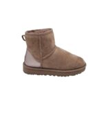 Cizme dama Ugg 37, piele intoarsa, bej, imblanite