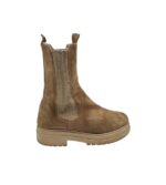 Ghete dama Harbour 38, piele intoarsa, material textil, bej