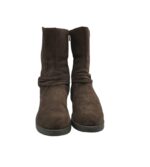 Ghete dama Ricosta 39, piele intoarsa, maro - imagine 3