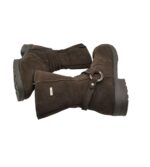 Ghete dama Ricosta 39, piele intoarsa, maro - imagine 4