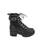 Ghete dama 38  imitație de piele, material textil, negru