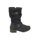 Cizme dama Graceland 41, imitație de piele, material textil, negru, imblanite