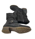 Cizme dama Graceland 41, imitație de piele, material textil, negru, imblanite - imagine 4