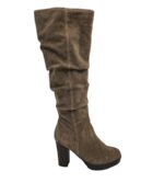 Cizme dama S'oliver 38, piele intoarsa, bej