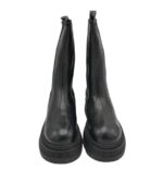 Ghete  dama Inuovo 41, piele, material textil, negru - imagine 3