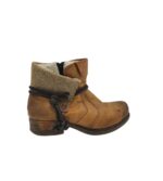 Botine dama Rieker 40, imitatie de piele, maro, imblanite