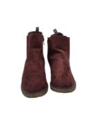 Botine dama Sunsun 39, material textil, visiniu - imagine 3