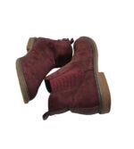 Botine dama Sunsun 39, material textil, visiniu - imagine 4