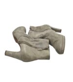 Botine dama Maripe 39, piele intoarsa, gri - imagine 4