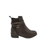 Botine dama H&M 37, imitatie de piele, material textil, maro