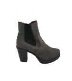 Botine dama 38, imitatie de piele, gri