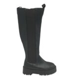 Cizme dama Boohoo,  imitatie de piele, material textil, negru