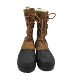 Cizme barbati 44, piele, negru maro, imblanite - imagine 3