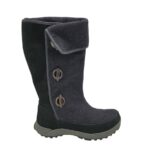 Cizme dama Land's End 40, material textil, piele intoarsa,  gri negru