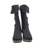 Cizme dama Land's End 40, material textil, piele intoarsa,  gri negru - imagine 3