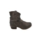 Botine dama Mustang 38, imitație de piele, maro, imblanite