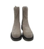 Ghete dama Tamaris 38, piele intoarsa, material textil, gri - imagine 2