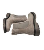 Ghete dama Tamaris 38, piele intoarsa, material textil, gri - imagine 3