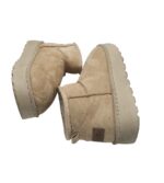 Cizme dama Secret 36, material textil, bej, imblanite - imagine 4