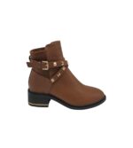 Botine dama Head Over Heels 37, imitație de piele, material textil, maro