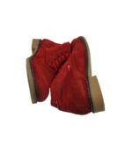 Ghete dama 40, piele intoarsa, rosu - imagine 4