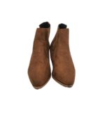 Botine dama 37, material textil, maro - imagine 3