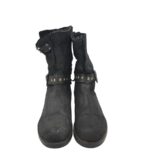 Ghete dama Buffalo 38, material textil, piele, negru, imblanite - imagine 3