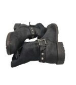 Ghete dama Buffalo 38, material textil, piele, negru, imblanite - imagine 4