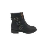 Ghete dama The Divine Factory 37, imitație de piele, negru